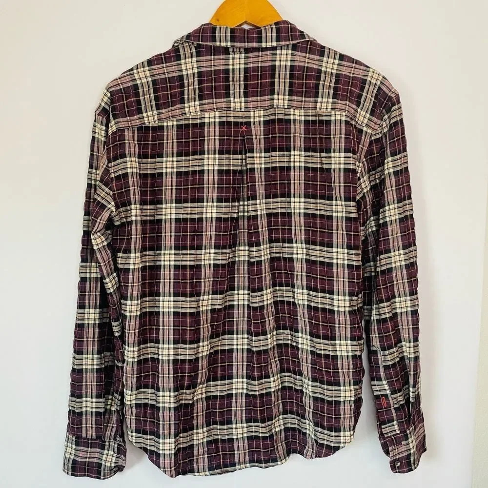 ELIZABETH & JAMES Carine Plaid Shirt Black Cherry - Picture 4 of 10